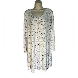 Soma Starry Night Pajama Gown - Black and White